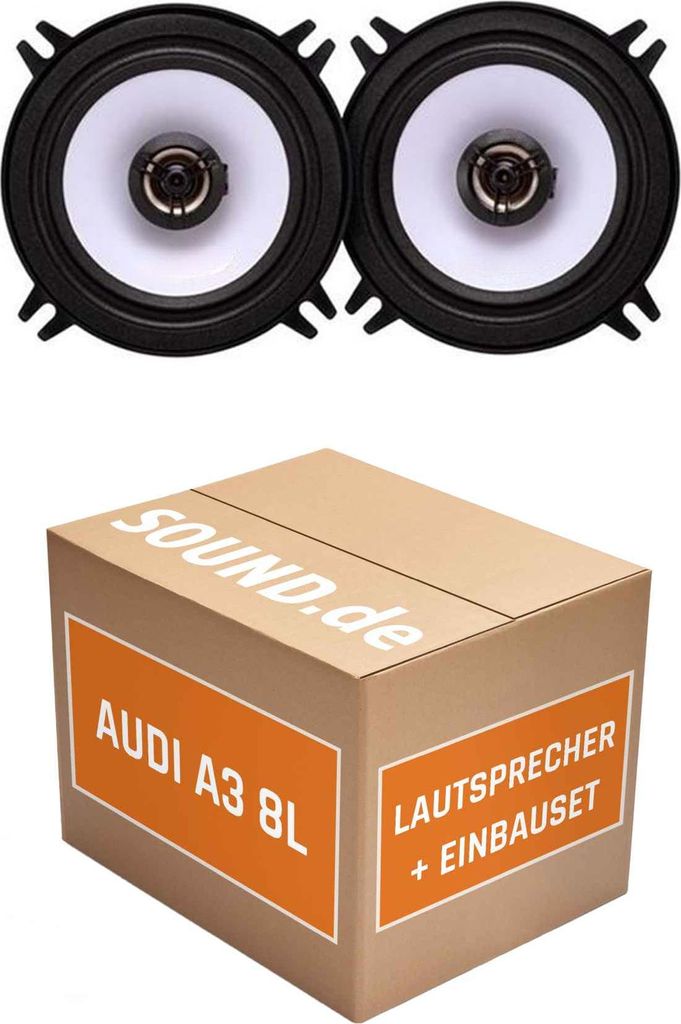 Lautsprecher Boxen Einbaupaket vorne Alpine SXE-1325S passend für Audi A3 8L + 2/3 türig | 2x Tief-Mitteltöner mit integriertem Hochtöner 200W MAX