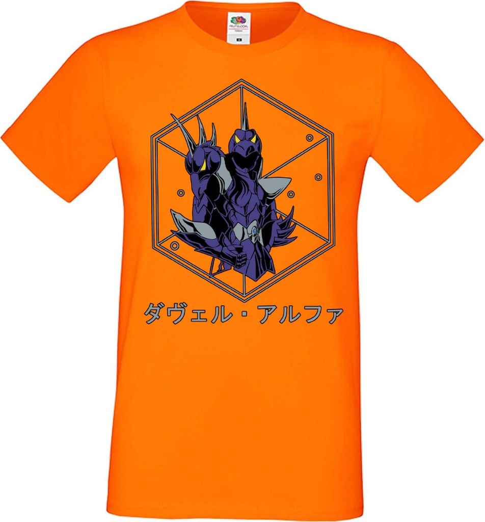 Herren T-Shirt Manga Anime Saint Anime Seiya Knights Of The Zodiac Dragon Shiryu Dragon Shiryu, Man XL / Orange
