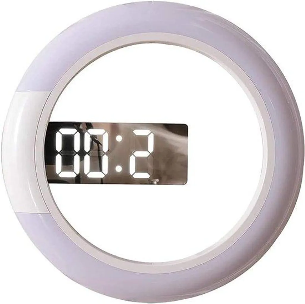 Horloge murale LED multicouleur avec effet miroir et contrôle à distance 30 cm