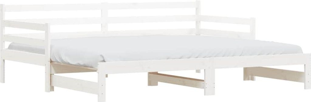vidaXL Tagesbett Ausziehbar Weiß 90x200 cm Massivholz Kiefer