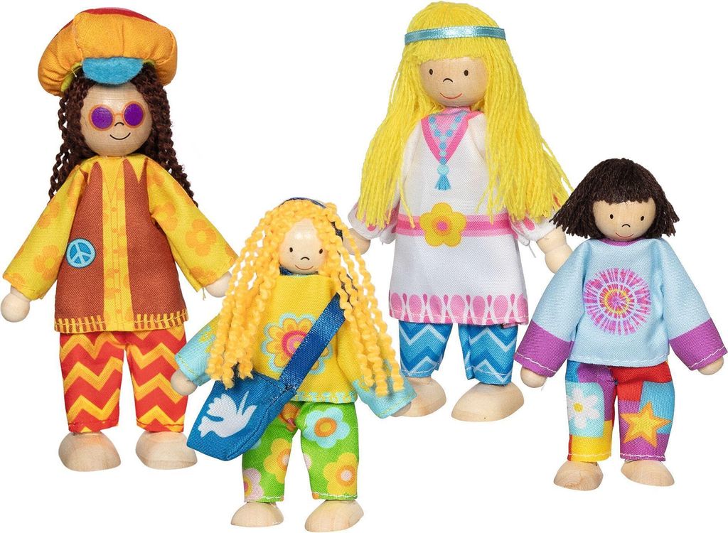 GOKI Dolls Hippie-Familie 4 Stü ck