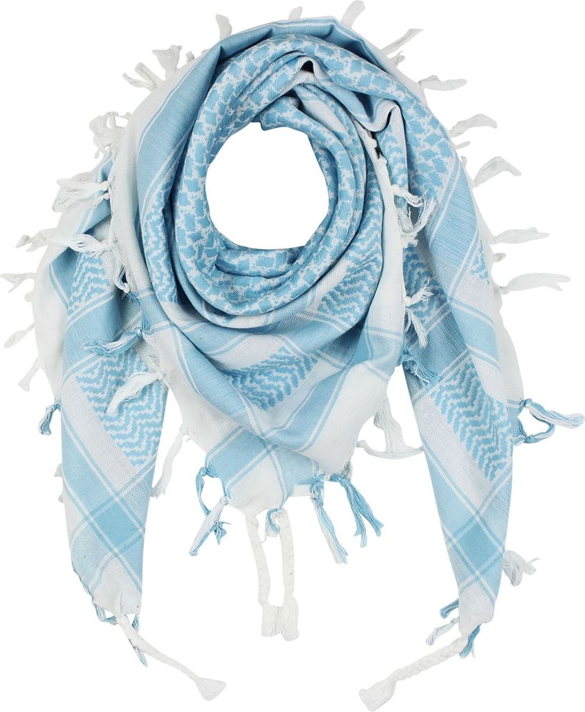 Palituch - weiß - blau-hellblau - Kufiya PLO Tuch Produktbild 1