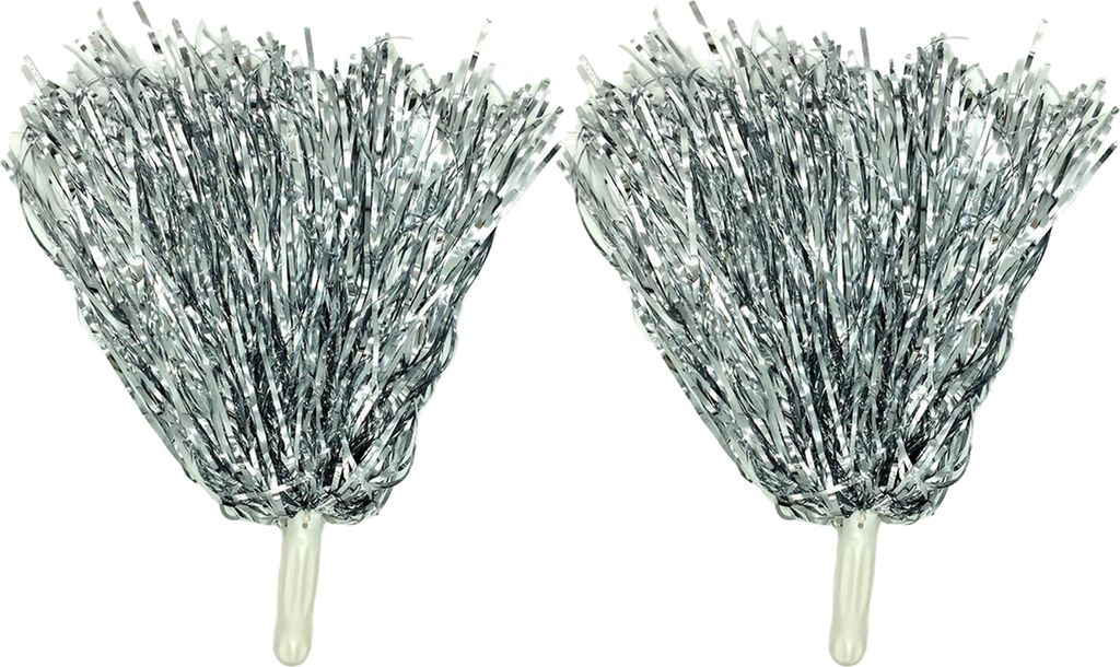 2 Cheerleading-Pompons mit Kunststoffgriff, bunte Pompons aus Metallic-Folie für Cheerleader, temperamentvolle Sport- und Tanz-Aufmunterungs-Requi...