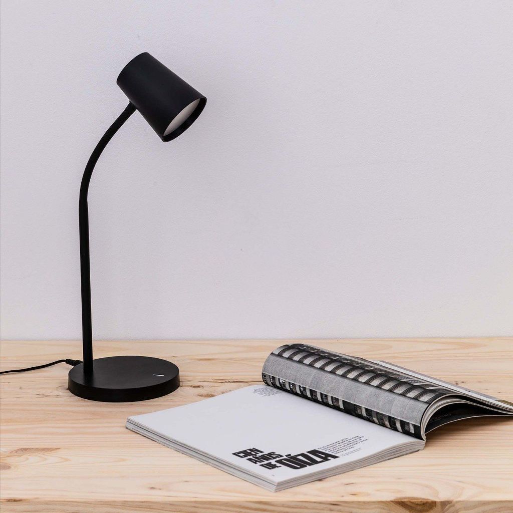 DELO Tischleuchte Schwarz 46 cm Höhe, integrierte LED, Produktbild 