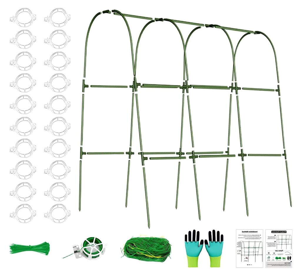 Gurkenspalier für den Garten – Hochbeet Gemüse Rankgitter | Robuste Metallbogen Pflanzenstützen für Gewächshausanbau von Kürbissen, Aubergi...
