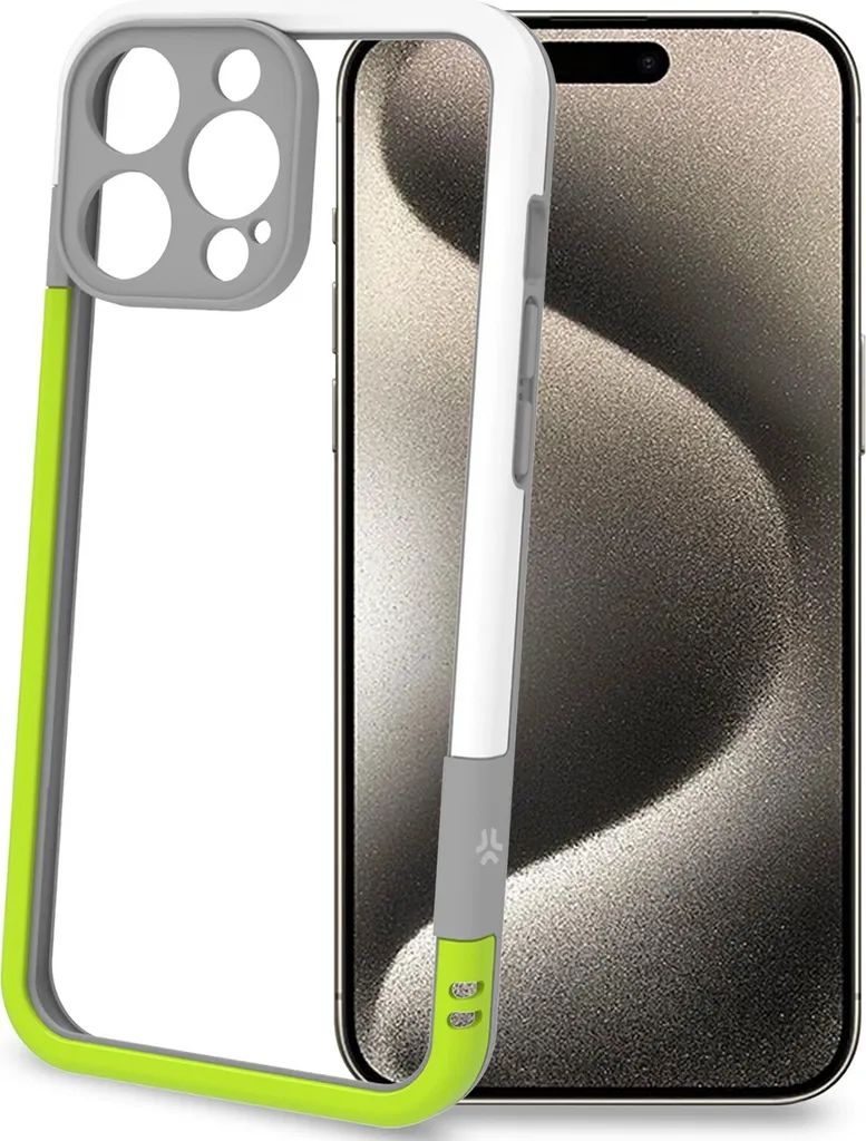 Paraurti iPhone 16 Pro Max Bianco Verde Lime | Bumper Antiurto Online