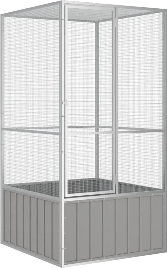 Cage à oiseaux en Acier galvanisé Gris 111x107 cm : Robuste et Durable