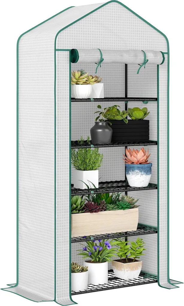 Serre de jardin pour hivernage et semis structure haute 5 tablettes