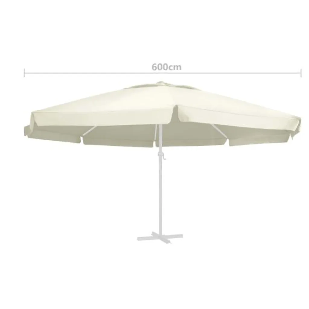 Toile de rechange pour parasol vidaXL 600 cm couleur sable - 6