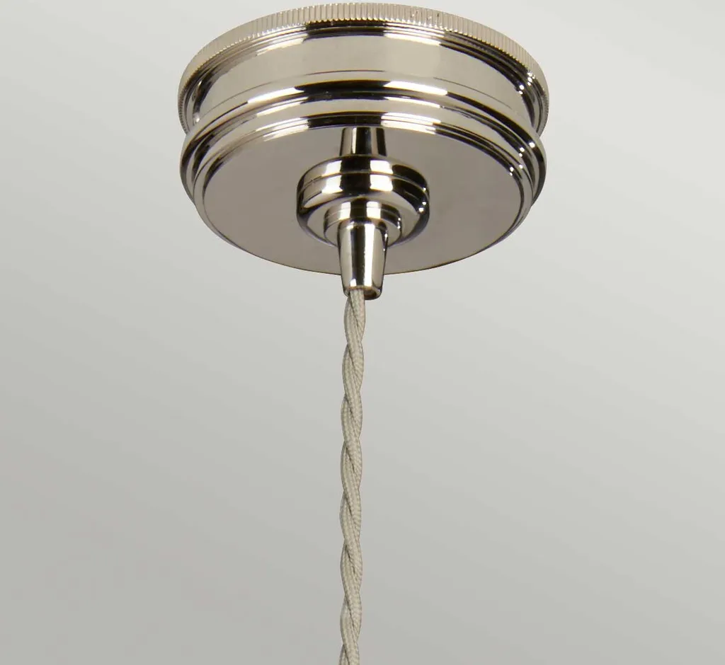 Suspension design rétro nickel poli avec douille apparente E27 Elstead - 2