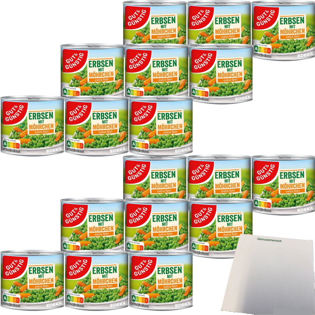 Gut & Günstig Junge Erbsen mit Möhrchen extra fein 6er Pack Produktbild 