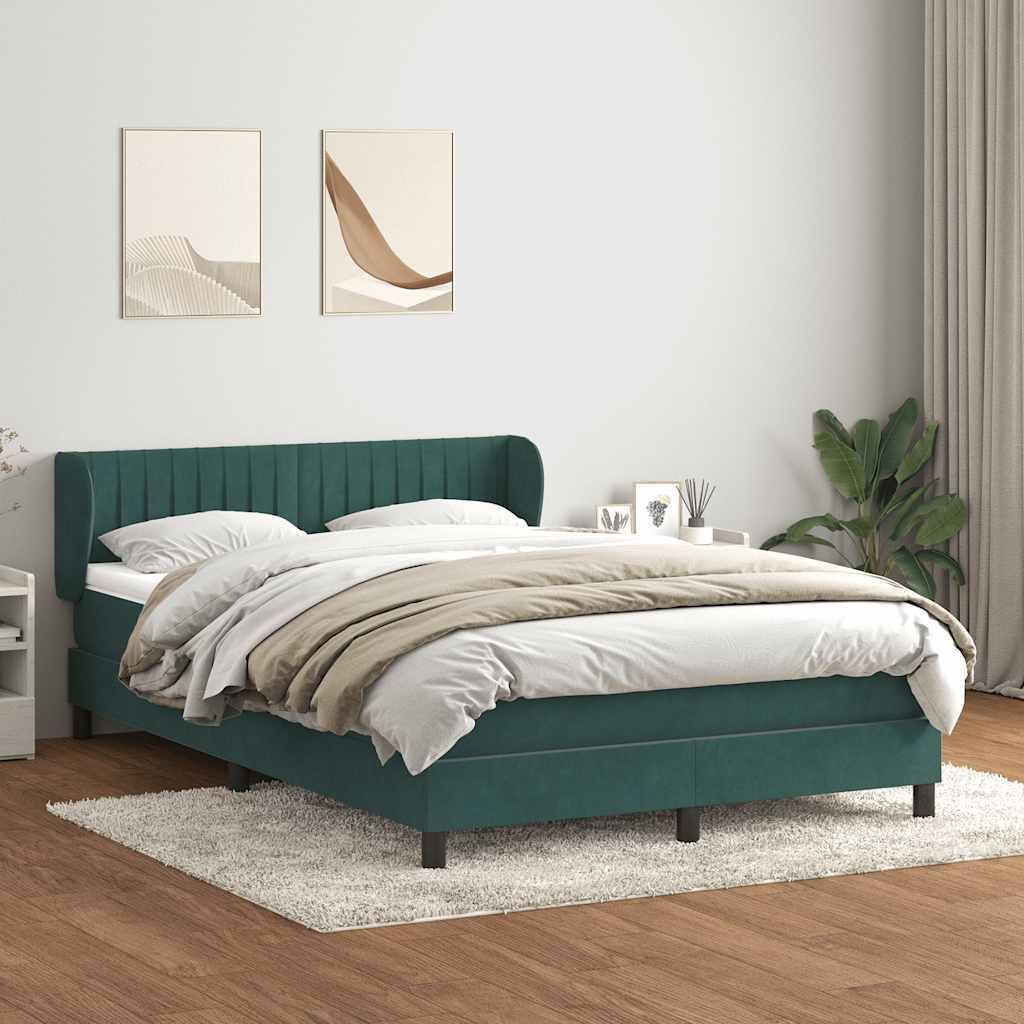 Maison Exclusive - Boxspringbett mit Matratze Dunkelgrün 160x220 cm Samt