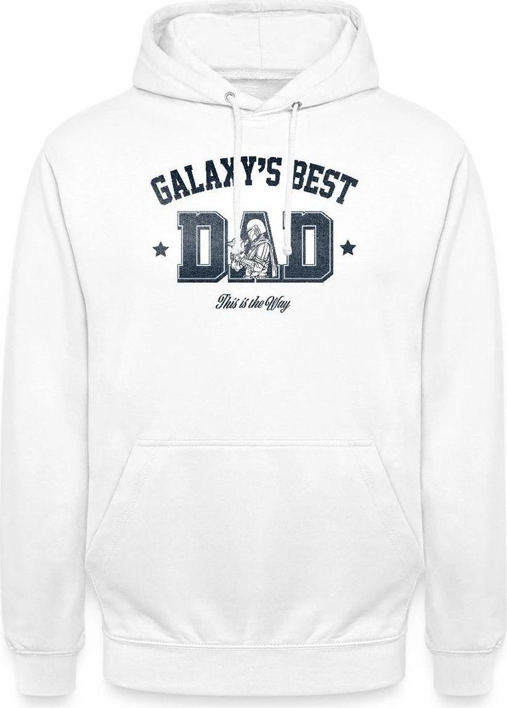 Star Wars: Mandalorian Galaxies Best Dad Motiv Uni Hoodie, 4XL, Weiß
