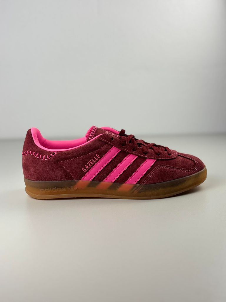 Adidas Gazelle Indoor Lucid Pink Maroon Red JS1403 Original 39 1/3