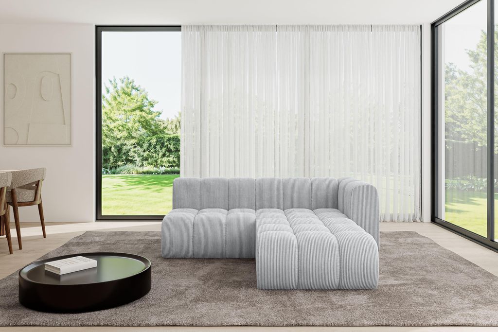 ALTDECOR Modulares Sofa Ecksofa in L-Form - Darnel-L1 - 205x177x70 cm Grau - Corner modular Sofa Eckcouch Couch Wohnlandschaft Cauchsofa Bodensofa ...