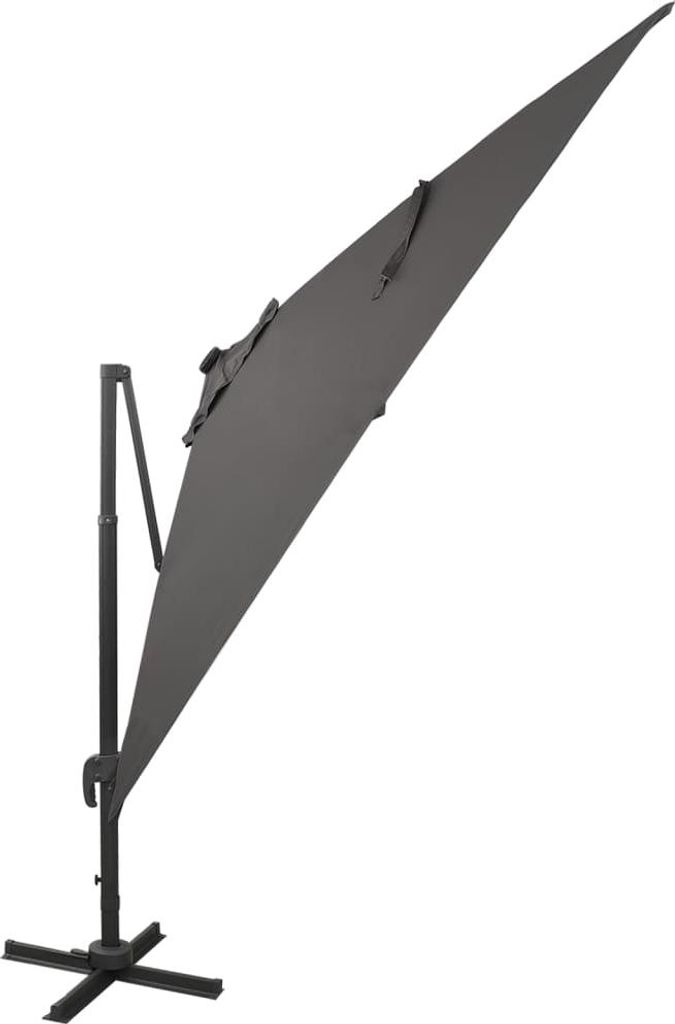 vidaXL Ampelschirm mit LED-Beleuchtung 300 cm Anthrazit
