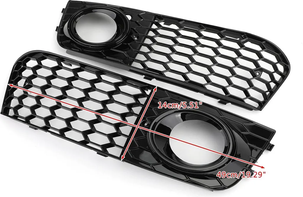 Grille de phares antibrouillard style RS4 en ABS noir pour Audi A4 B8