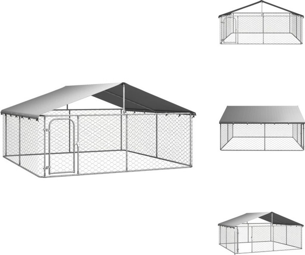 vidaXL Outdoor-Hundezwinger mit Dach 300x300x150 cm - Hundezwinger & -ausläufe