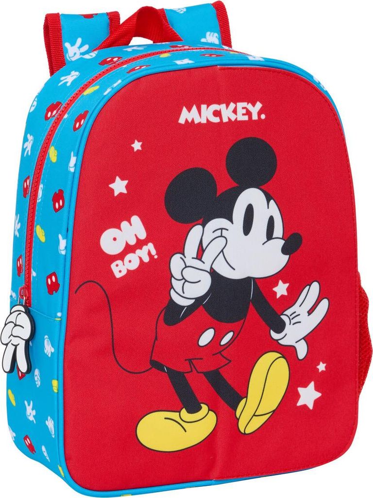 Mochila Escolar Mickey Mouse Clubhouse Fantastic Azul Rojo 26 x 34 x 11 cm
