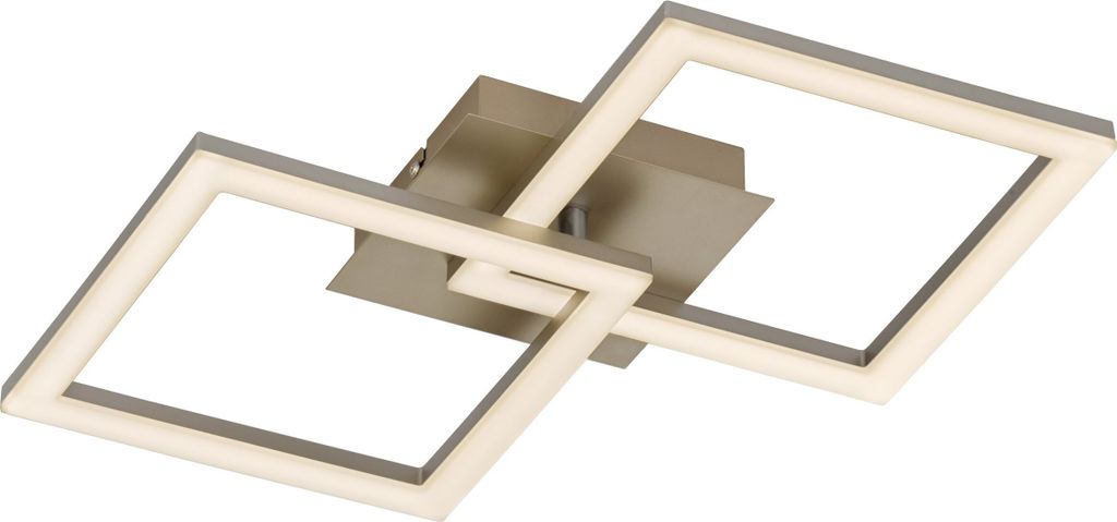 EGLO LED Deckenleuchte Huerta, Wohnzimmerlampe, Deckenlampe, Küchenlampe in Nickel-Matt, Kunststoff in Weiß, LED Schlafzimmerlampe warmweiß