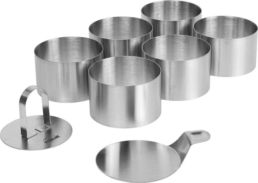 STONELINE® Anelli da dessert tondi set da 8 pezzi | acciaio Immagine del prodotto 