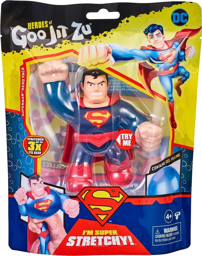 Jouet Figurine Élastique Superman Goo Jit Zu DC pour Garçon et Fille 12cm