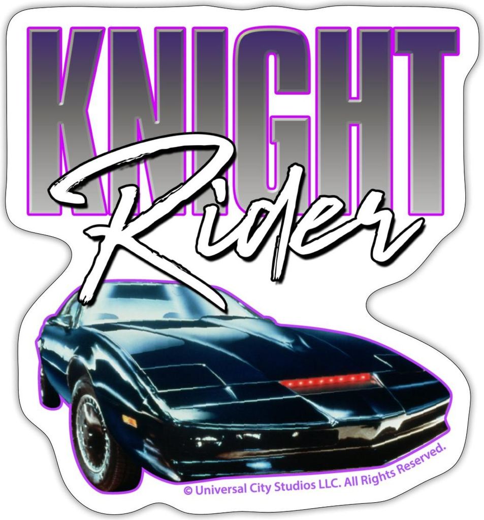 Spreadshirt Knight Rider Schriftzug Und Auto Sticker Aufkleber, 10 x 10 cm, Mattweiß