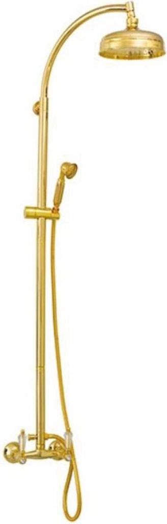 Casa Padrino Luxus Jugendstil Duschgarnitur mit Überkopfbrause und Handbrause Gold H. 120 cm