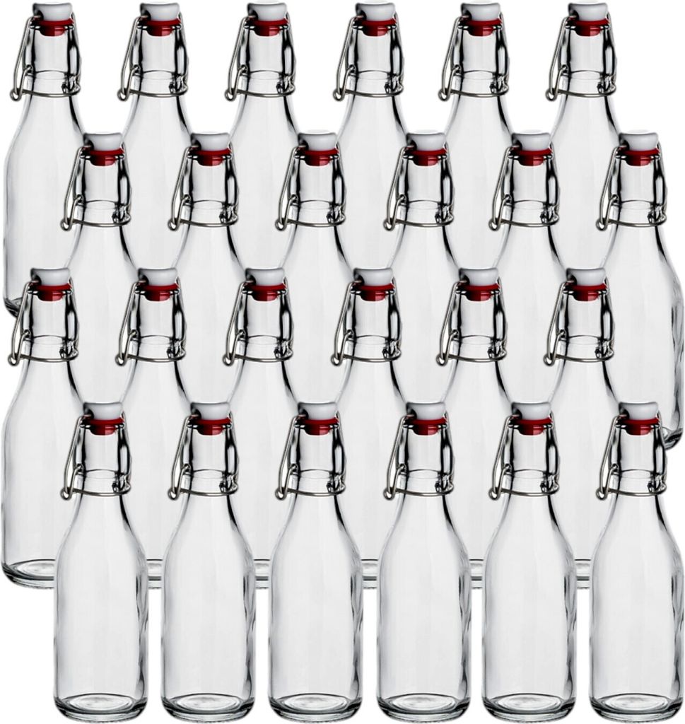 gouveo 24er Set Glasflaschen 250 ml rund mit Produktbild 1