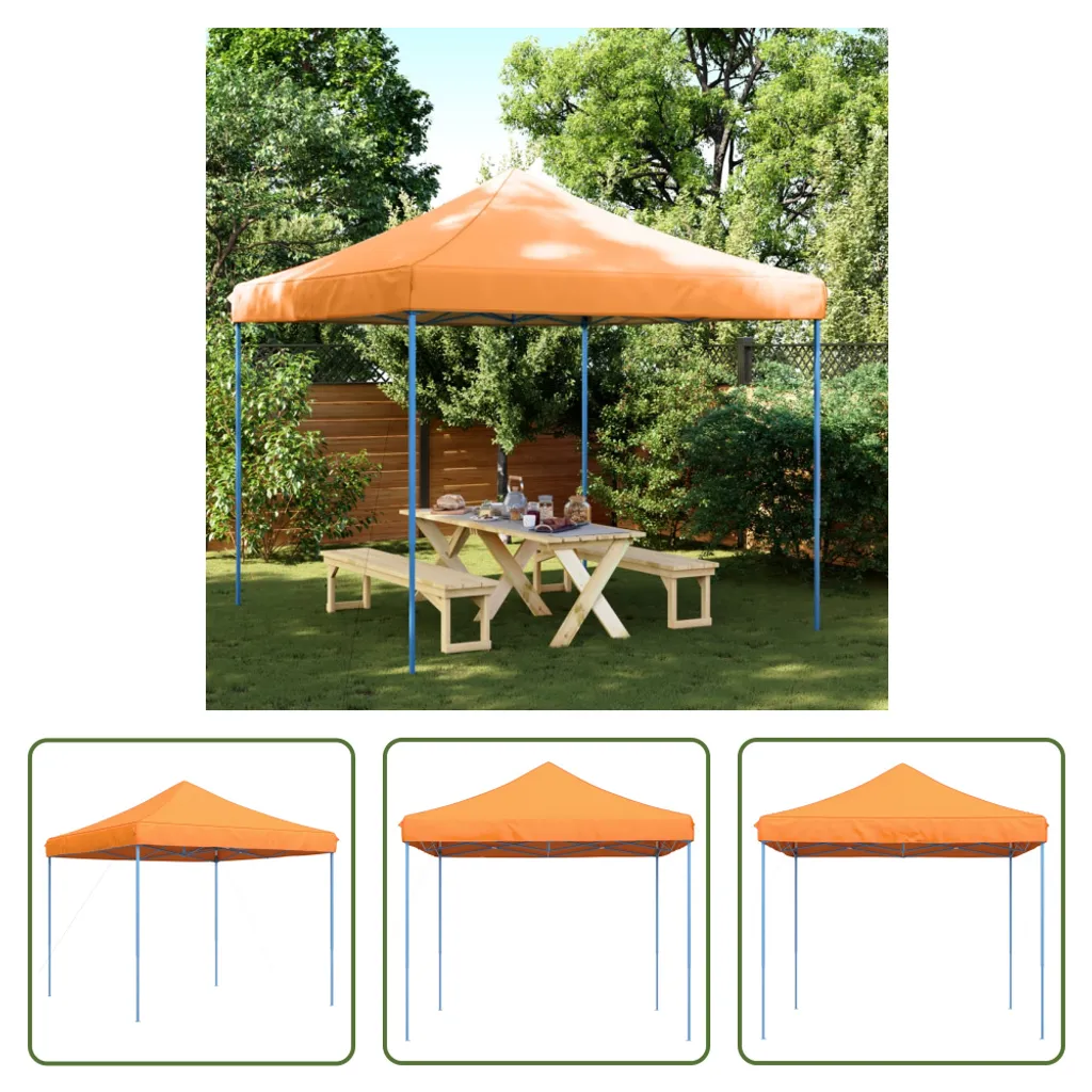 Gazebo da Giardino Pop-Up Arancione 2.9x2.9m - Protezione Eventi