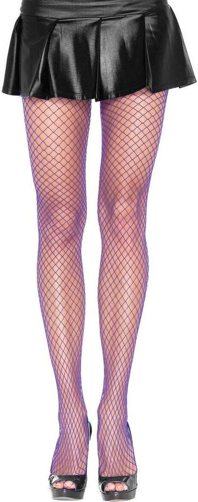 Klassische Netzstrumpfhose neon-lila Größe: XL