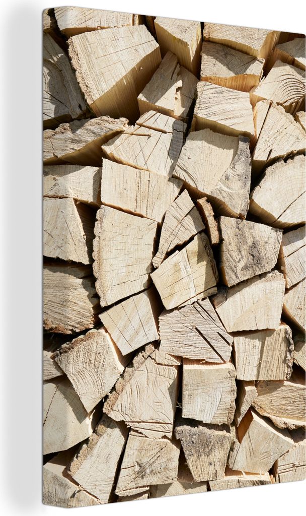 OneMillionCanvasses - Leinwandbilder - 90x140 cm, Ein Stapel Brennholz, Wandbilder Kunstdruck Wanddekoration - Foto auf Leinwand - Gemälde auf H...