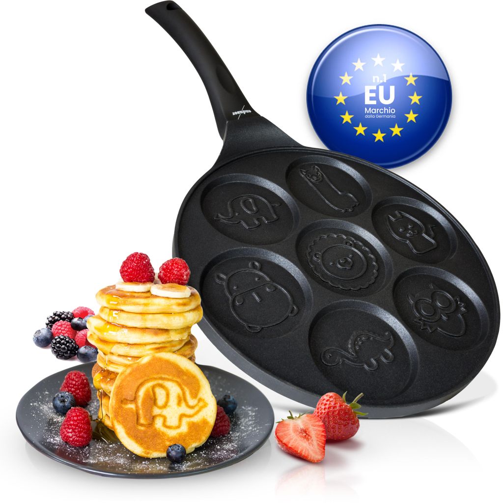 padella per pancake endusor per induzione con rivestimento antiaderente per bambini con motivo smile