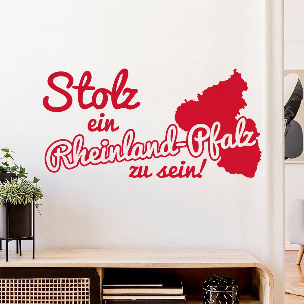 Rheinland-Pfälzer Stolz Wandtattoo Wandaufkleber Wall Sticker - Dekoration, Küche, Wohnzimmer, Schlafzimmer, Badezimmer