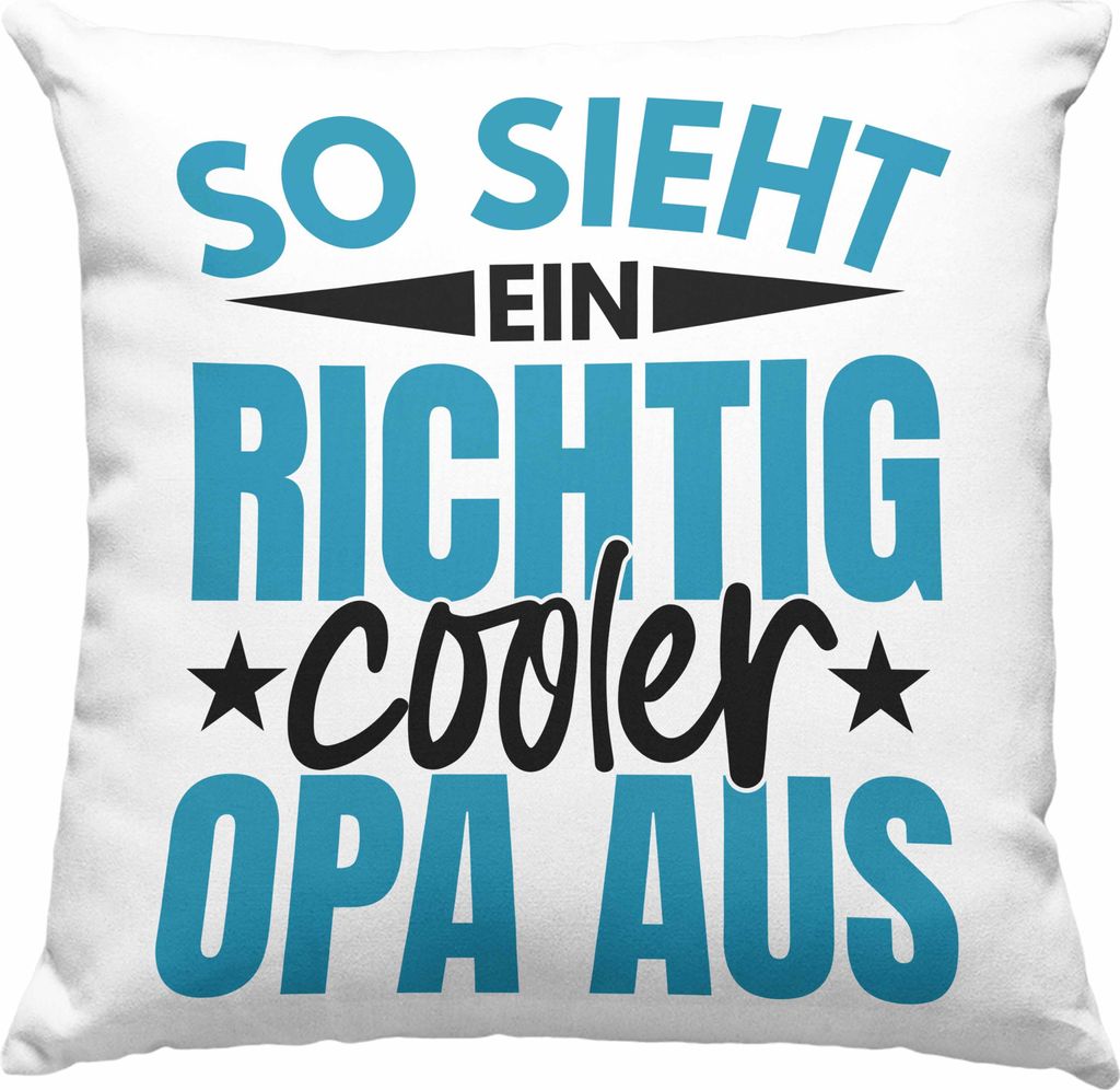 Trendation - Bester Opa Der Welt Geschenk Deko-Kissen mit Füllung 40x40 So Sieht Ein Richtig Cooler Opa Aus Spruch Geburtstag Lustig (Rosa)