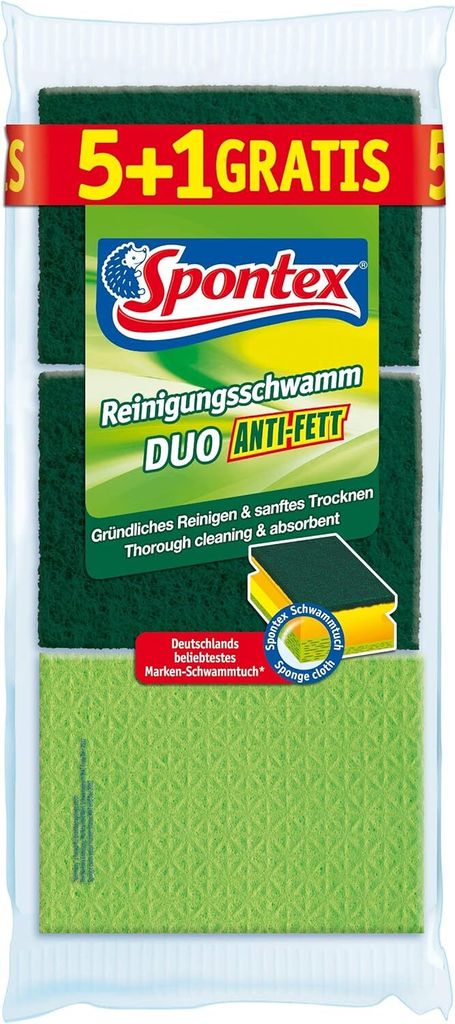 Spontex 4008600191544, Zielony, Żółty, Prostokątny, Polar, Zdjęcie produktu 