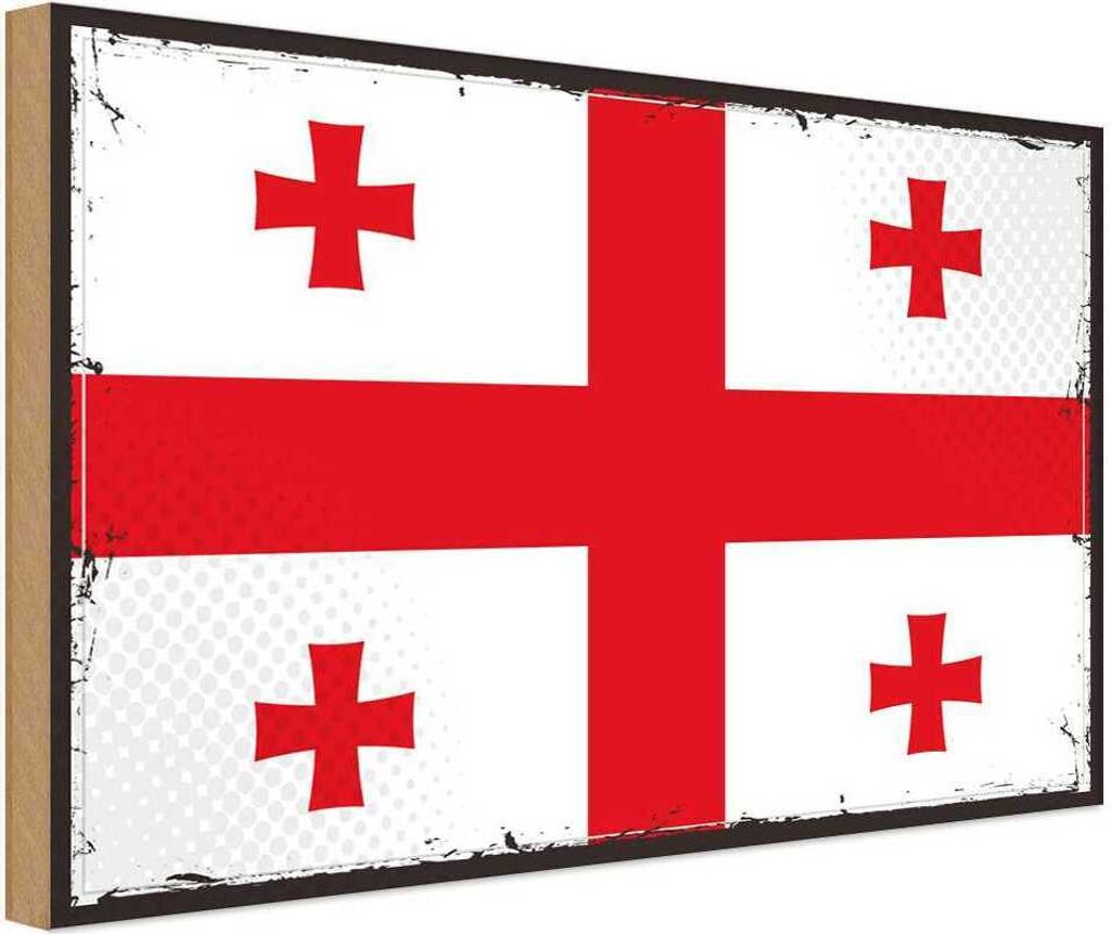 vianmo Holzschild 12x18 cm Georgiens Georgia Flagge Fahne Wappen