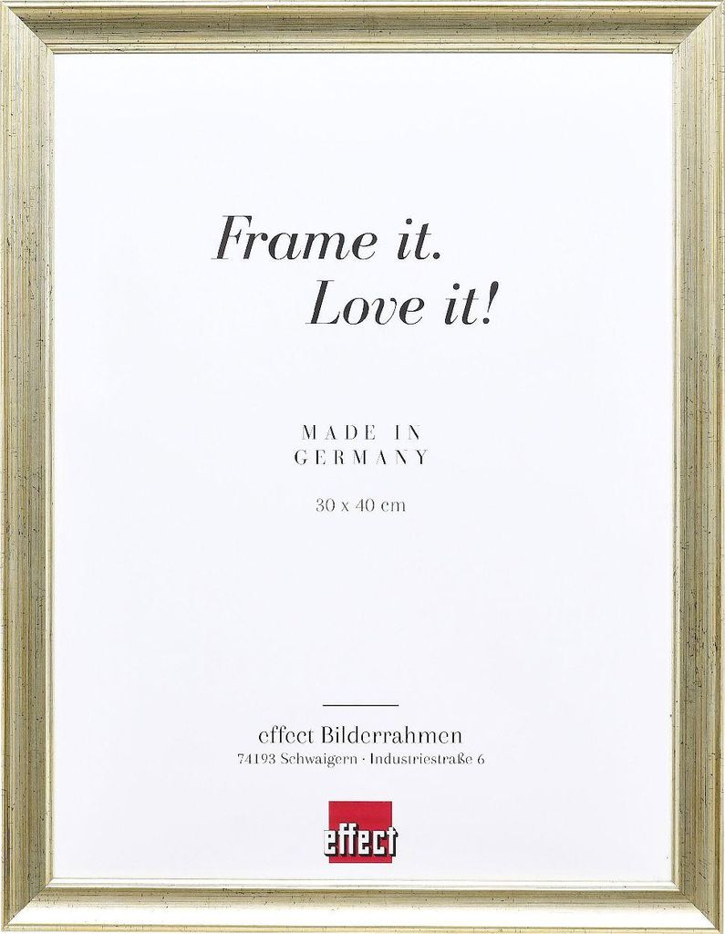 Effect Holz-Bilderrahmen Profil 41 Antiksilber 60x90 cm Klarglas