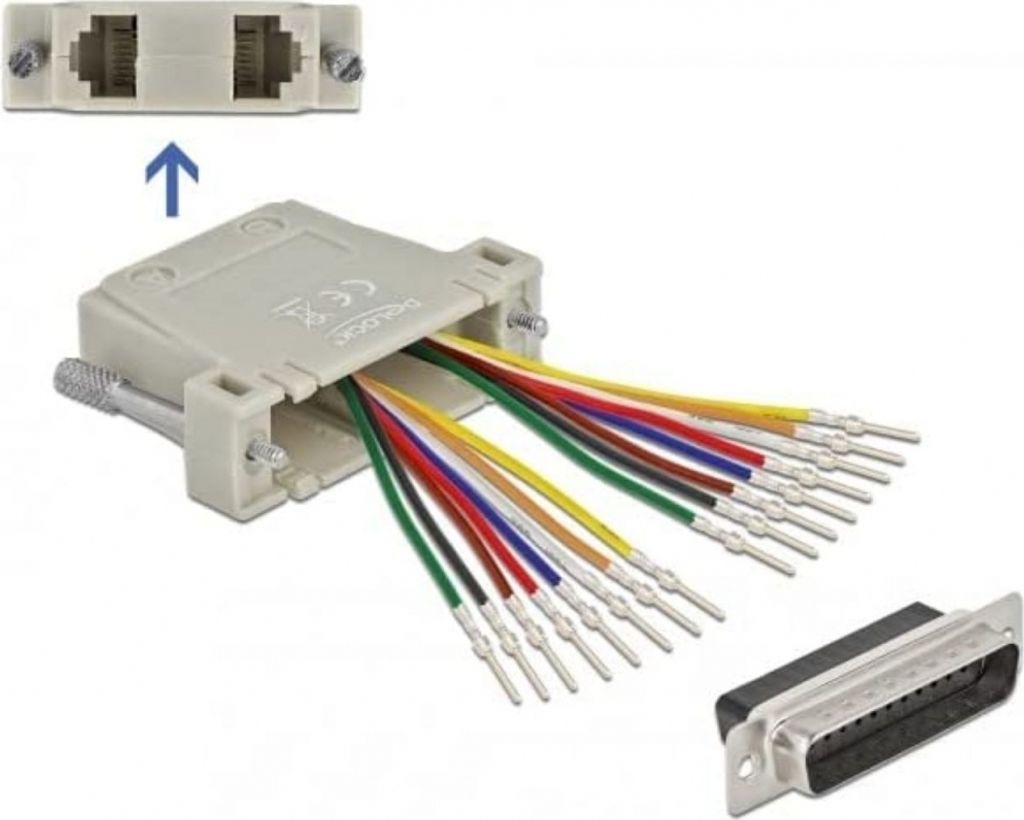 Delock 66833 - D-Sub 25 Pin Crimp Stecker - mit Montagesatz - beige