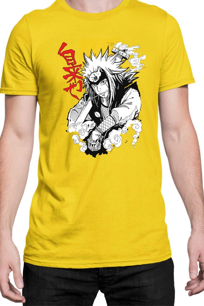 Herren T-Shirt Naruto Jiraiya 04, Man 2XL / Gelb