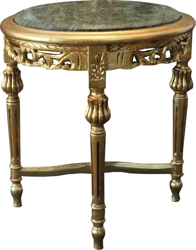 Petite table baroque stable en marbre vert pour petits espaces cosy - 2