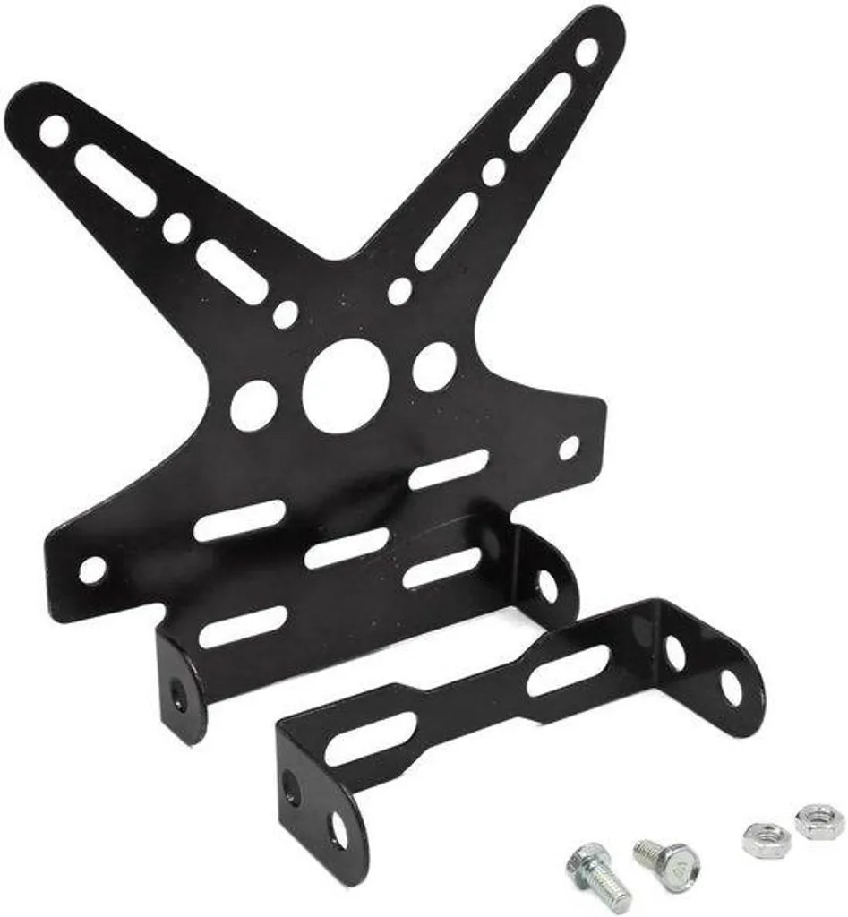 Support de plaque moto queue d'hirondelle universel en acier noir robuste