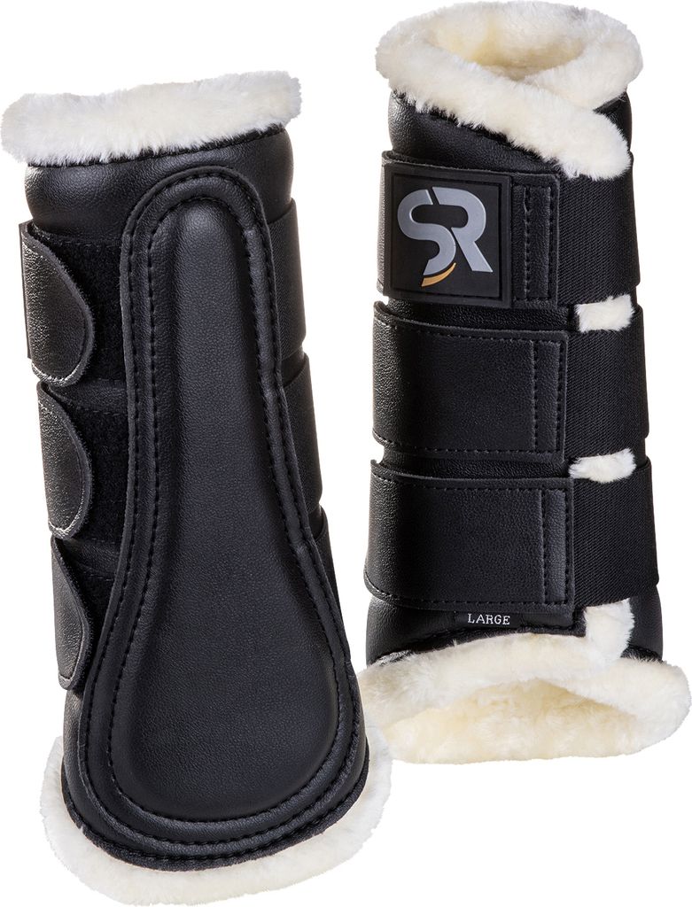 Sunride Leder Dressurgamaschen mit Fell