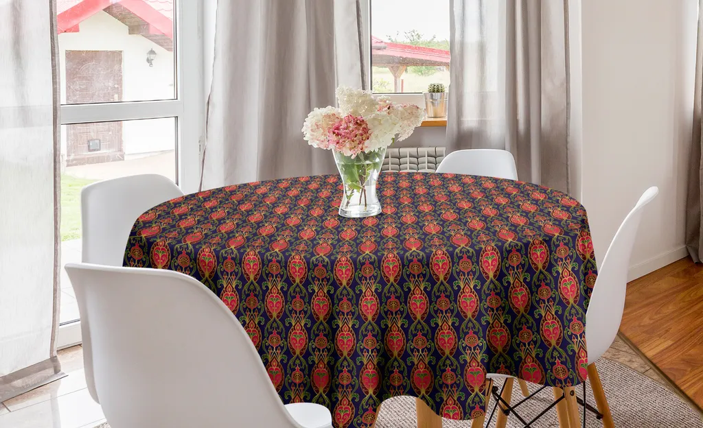 ABAKUHAUS Tovaglia Rotonda 150 cm Orient Pomegranates | Arredo Cucina