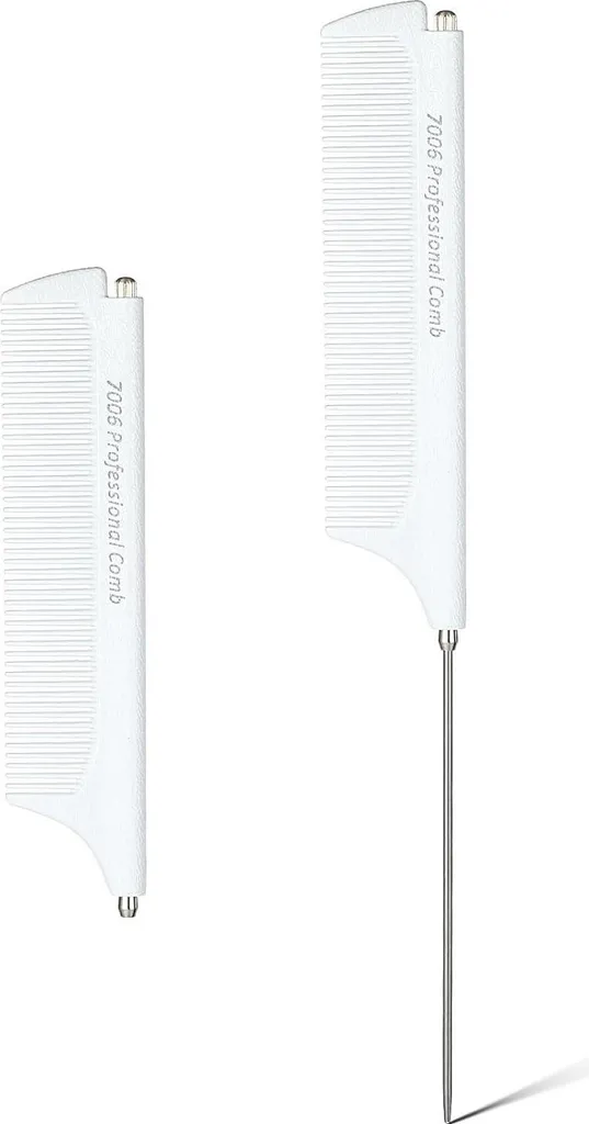 Peigne à queue télescopique blanc en acier inoxydable de haute précision