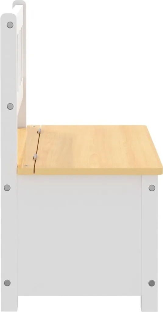 Banc de rangement enfant bicolore 60 cm en MDF résistant et sûr