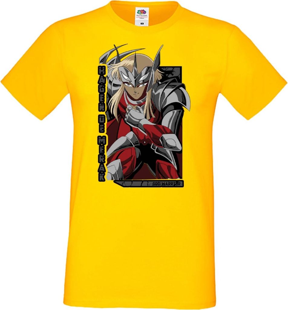 Herren T-Shirt Anime Manga Saint Anime Seiya Knights Of The Zodiac Merak Beta Hagen, Man L / Blau