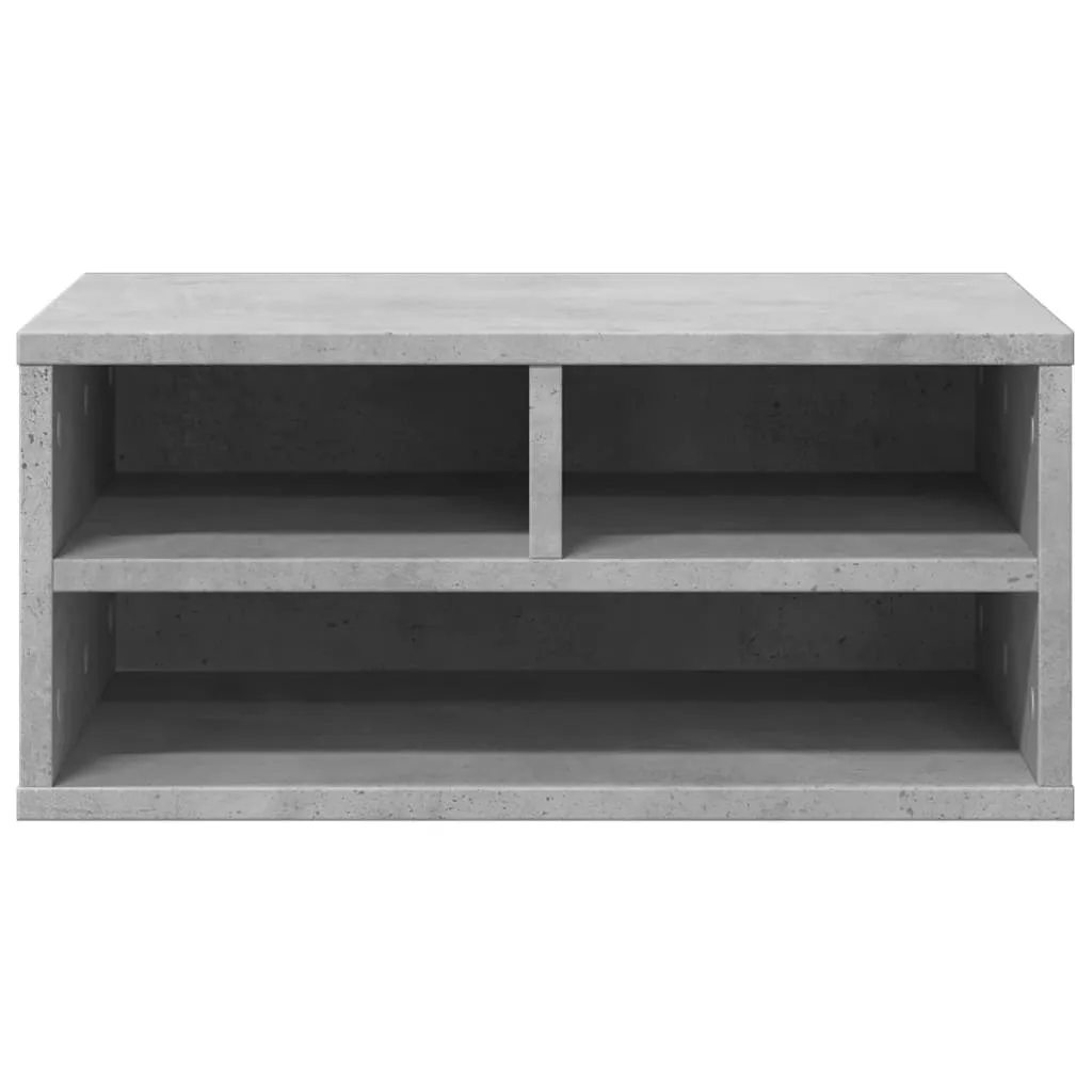 Support Imprimante Robuste en Bois Composite Gris Béton Design Moderne