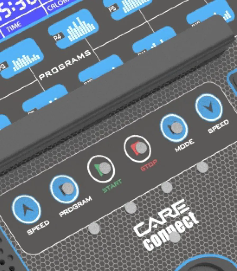 Tapis de course CARE 14km/h interactif Kinomap avec écran LCD et Bluetooth