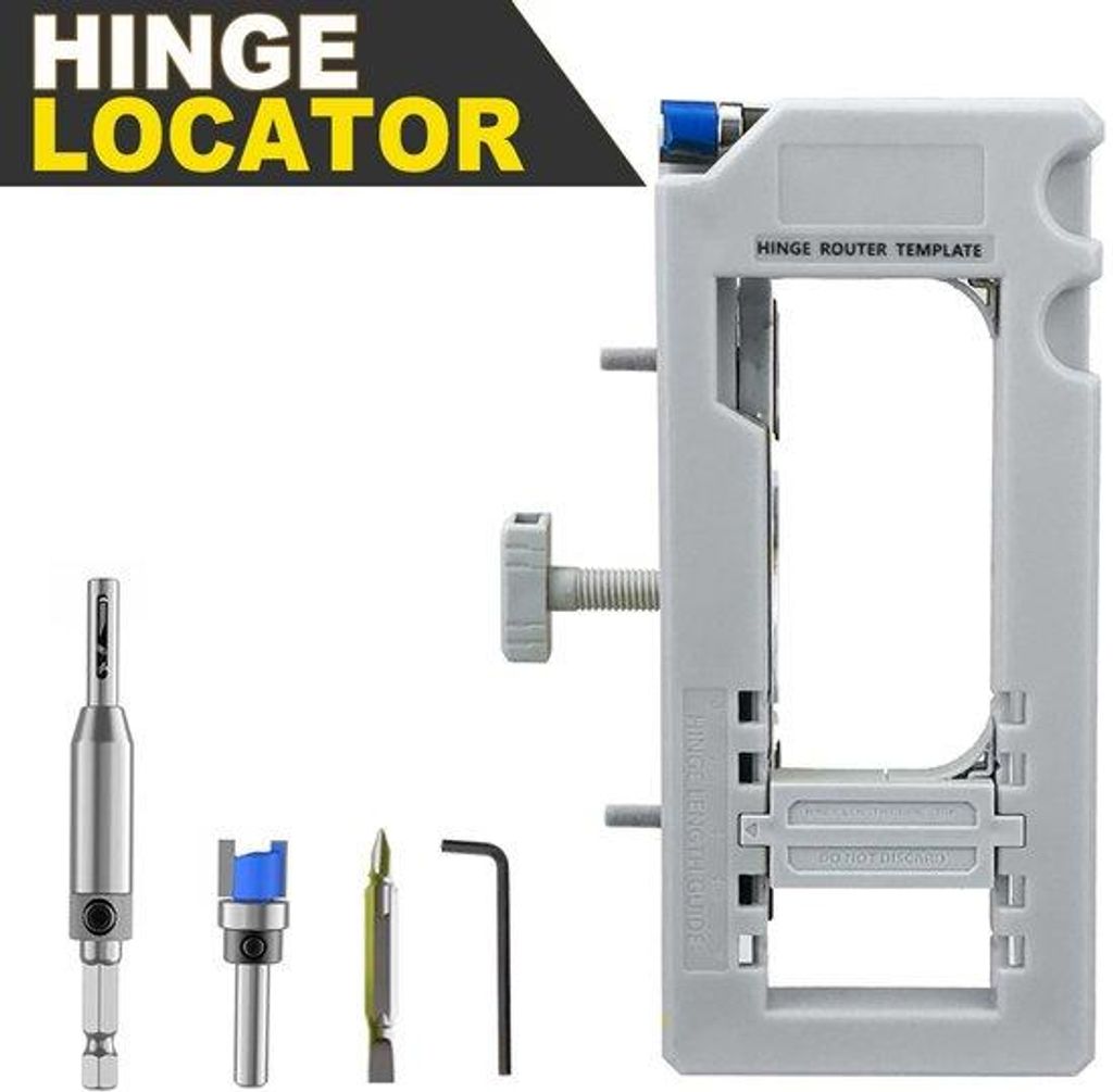 Verstelbare deur scharnier klemmen set, houtbewerking tool, installatietool, deur scharnier klem, grijs metalen deur scharnier boor set